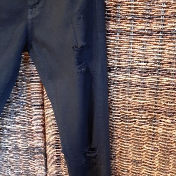 Frame Denim Le Garcon Rip Noir Black Ripped Distressed Mid Rise Jeans Size 26 - Picture 3 of 9